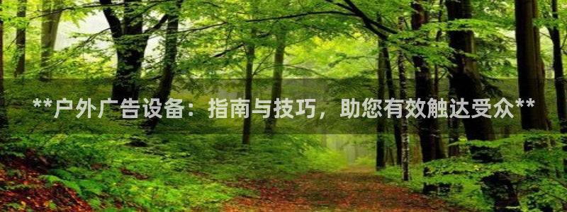 杏宇平台开户：**户外广告设备：指南与技巧，助您有效触达受众**