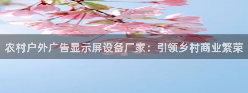 杏宇官方平台官网下载：农村户外广告显示屏设备厂家：引领乡村商业繁荣