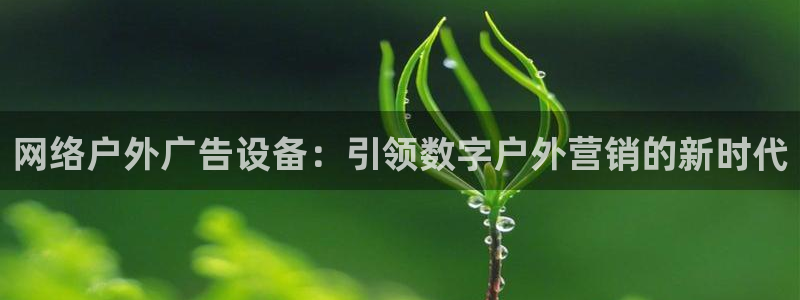 杏宇平台注册地址：网络户外广告设备：引领数字户外营销的新时代