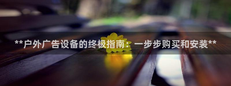 杏宇平台代理怎么赚钱快：**户外广告设备的终极指南：一步步购买和安装**