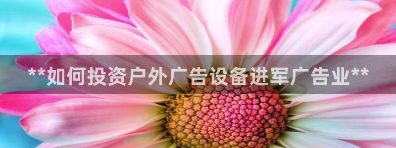 杏宇平台是什么：**如何投资户外广告设备进军广告业**