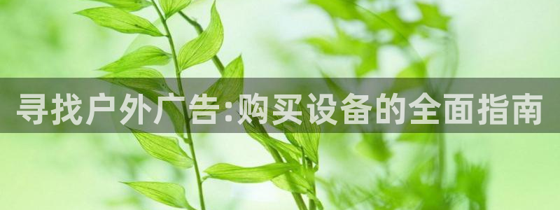 杏宇平台代理怎么样啊：寻找户外广告:购买设备的全面指南
