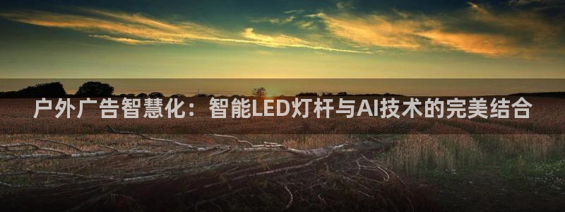 杏宇平台代理怎么样赚钱：户外广告智慧化：智能LED灯杆与AI技术的完美结合